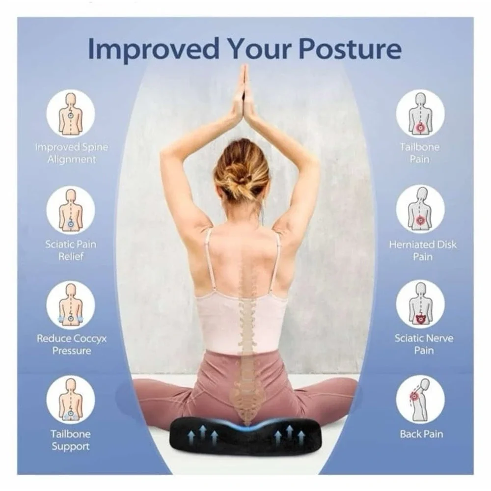 HOMCA Donut Pillow for Tailbone‎ Pain, Hemorrhoids, Memory Foam Coccyx Cushion